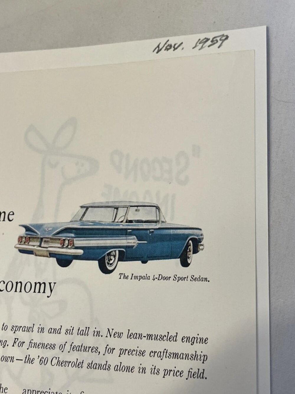 1960 Chevrolet Impala Ad 1959 Vintage Print Original Car Decor Sport Sedan 60s - Picture 6 of 9